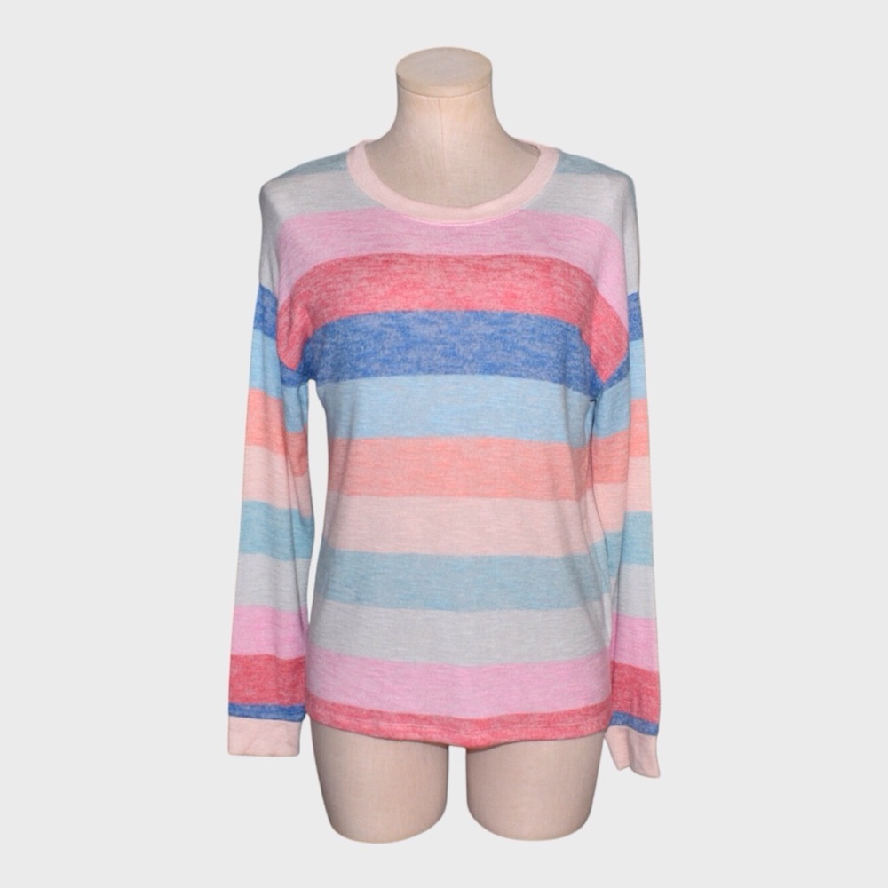 NWT Pink Republic Pastel Stripe Long Sleeve Knit Top
